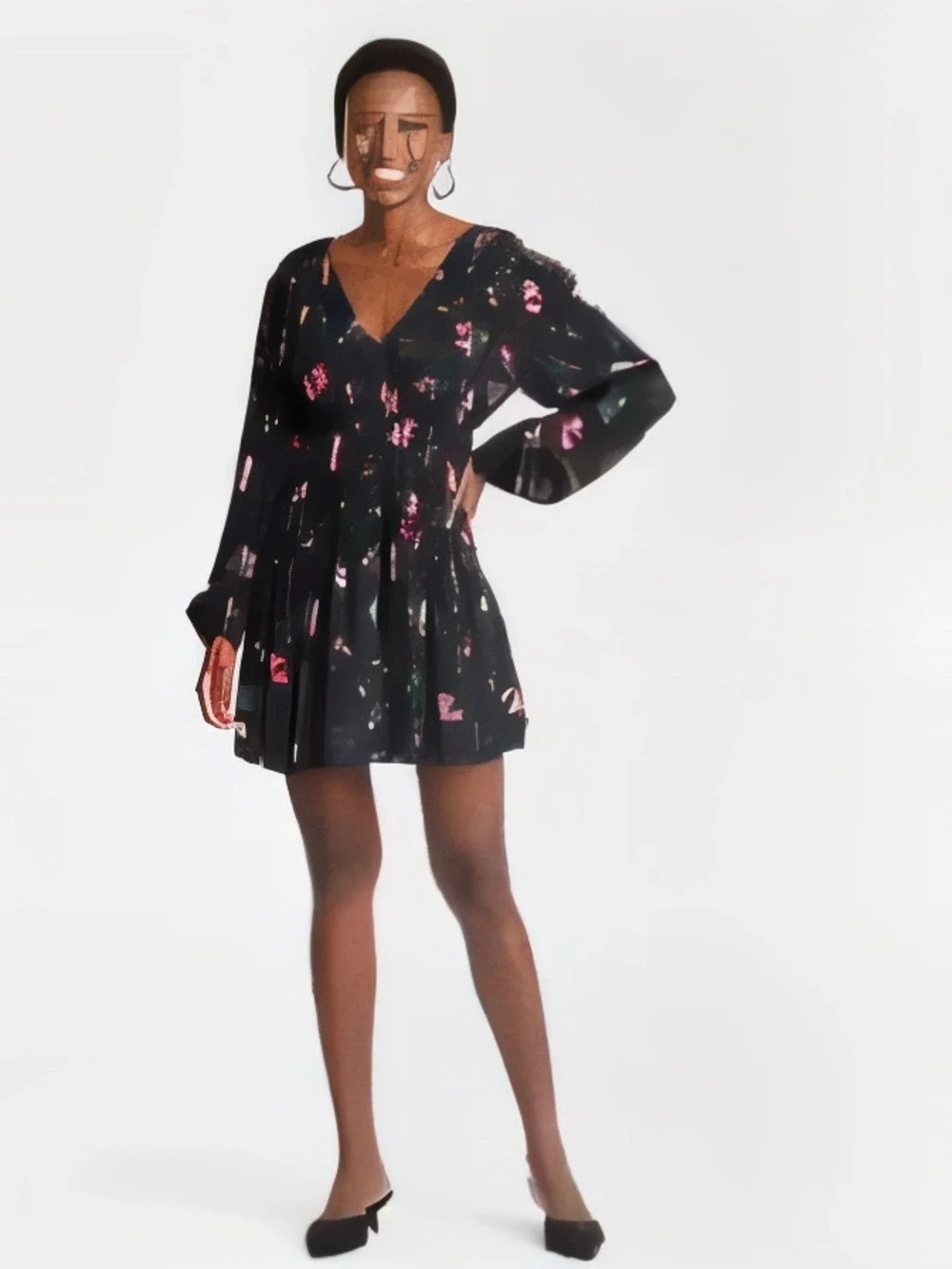 New Day Black Floral Dress S | NWT Roses